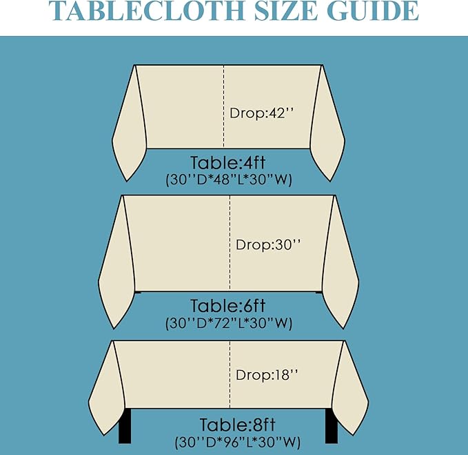 VidaFete Tablecloth 90 * 132inch Rectangle Table Cloth Polyester, Stain Wrinkle Resistant Polyester Dining Table Cover for Kitchen Dinning Party Wedding Rectangular Tabletop Buffet Decoration(Ivory)