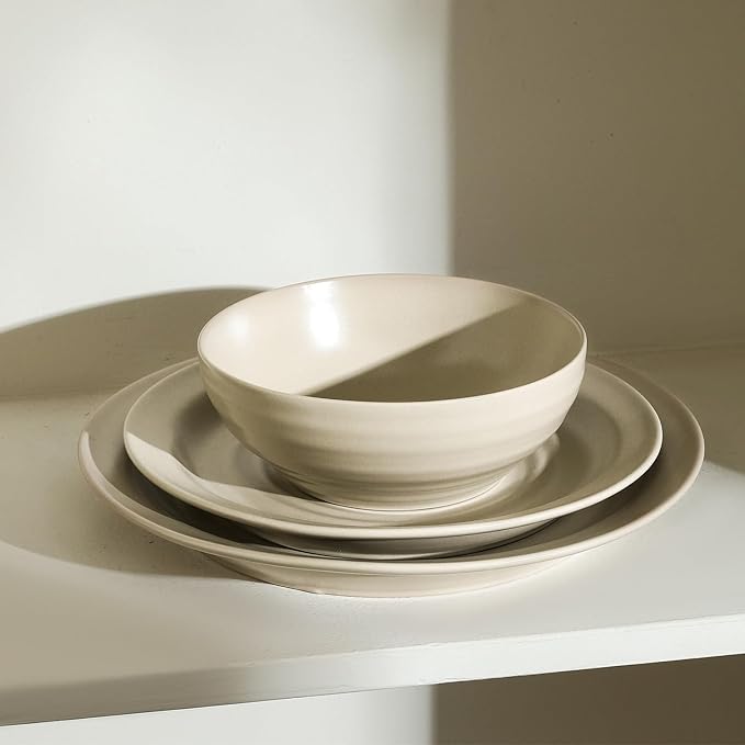 Stone Lain Orbit 16-Piece Dinnerware Set Stoneware, Beige