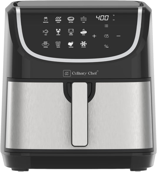 8.45-Quart Electric Air Fryer, Adjustable Temperature, Touch Panel Control, One-Touch Cook Functions, and 360° Rapid Cooking, 1700 Watt Power