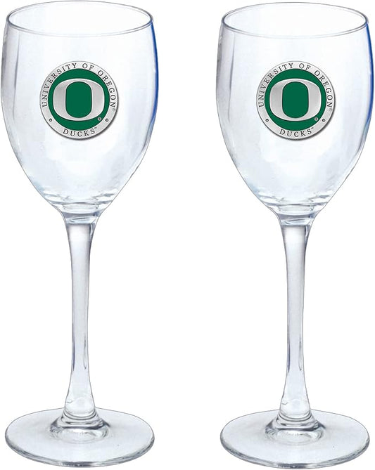 Heritage Pewter Oregon Ducks Glass Goblets – Set of 2 | 12 OZ Goblet Wine Glasses | Expertly Crafted Pewter Glass