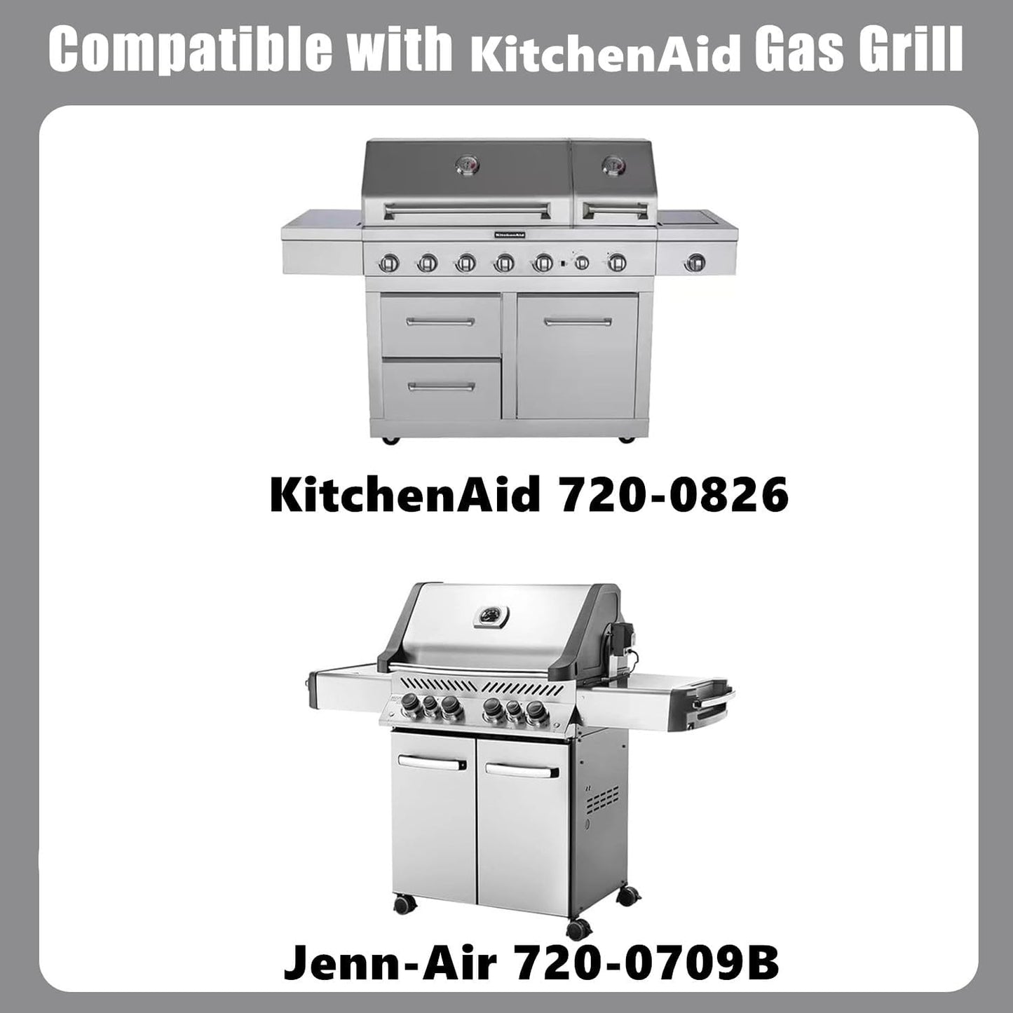 Full Size Griddle with Handles for Kitchen Aid 720-0709C 720-0826 860-0003C, Flat Top Grill Insert Replacement for KitchenAid 750-0780 870-0003 Nexgrill 720-0709B, Carbon Steel, Non-stick