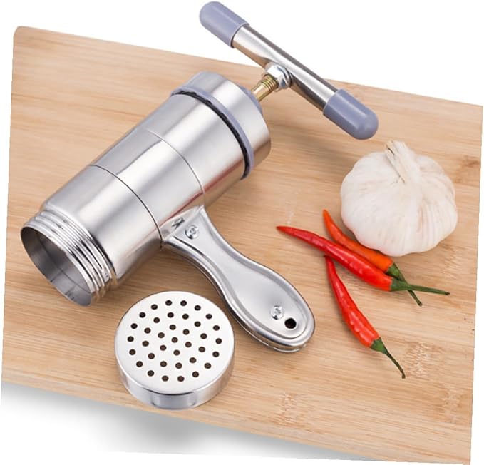 NUOBESTY Stainless Steel Manual Noodle Maker for Home with Noodle Moulds Clean Pasta Press Machine Thickness Roller for DIY and Pasta