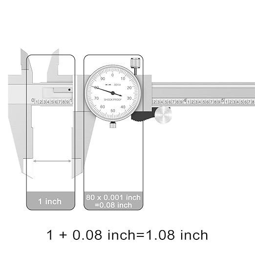 HDLNKAK Dial Caliper 0.001” / Micrometer 0.001” and Stainless Steel Ruler, Precision Caliper with Watch 0-6" Range, 0-1" Alloy Precision Micrometer Mechanical Toolkit Set