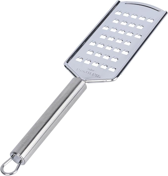 Restaurantware-German Standard Coarse Handheld Graters, 6 Flat Cheese Graters - Dishwashable, Durable, Stainless Steel Food Grater With Handle, Suitable For Potato, Carrot, Hard Cheese, And, More