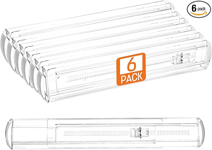 6 Pack Drawer Dividers for Clothes, 2.3" High 13"-21" Adjustable Drawer Dividers Expandable Dresser Drawer Organizer, Clear Drawer Separators for Clothes, Underwear, Cosmetic, Kitchen Utensils Storage