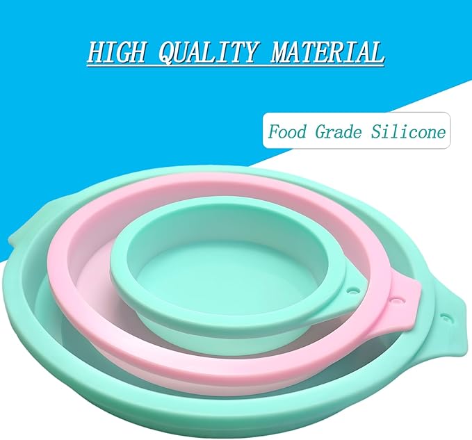 6 Pcs Silicone Round Cake Mold Set, 4+6+8 Inch Silicone Cake Pans for Layer Cake, Rainbow Cake, Resin Coaster, Pizza Crust and Pie