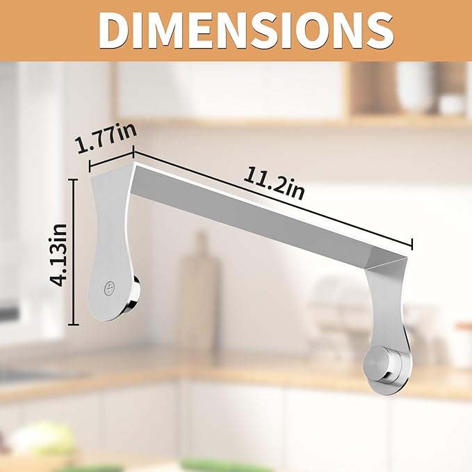 Paper Towel Holder Under Cabinet, Wall Mount Paper Towel Holder for Kitchen Bathroom, Stainless Steel, Adhesive or Screws, Silver