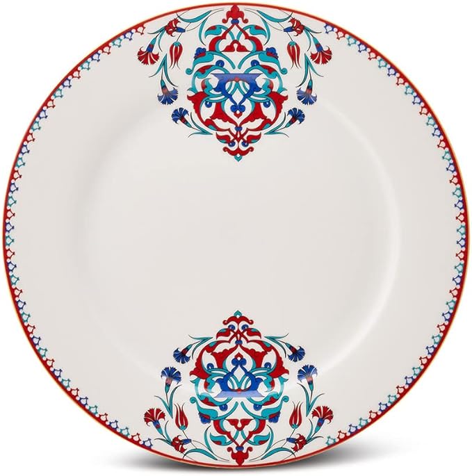 Karaca Nakkas 24-Piece Porcelain Dinner Set for 6 People, Unique Design, Crockery and Plates, Daily and Special Occasions, Chic and Elegant Table Service