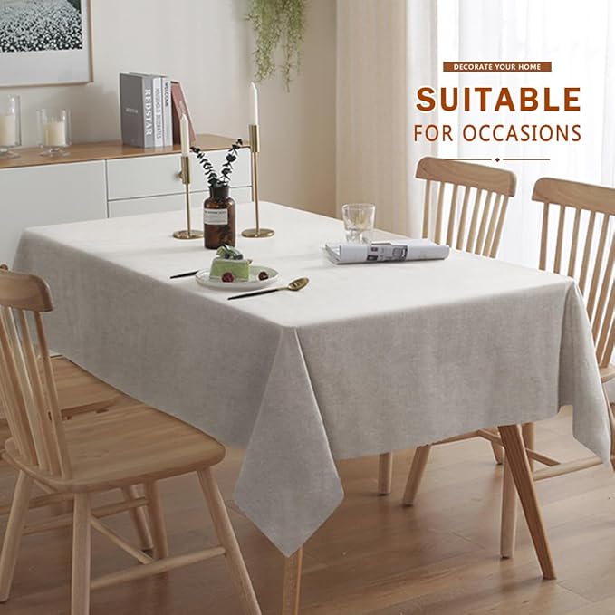 Table Cloth Rectangle Table Cover 55x95 Inches Soft-Brushed Finish Wrinkle Free and Waterproof Opal Gray Rectangle Tablecloth for Kitchen Party Buffet Wedding
