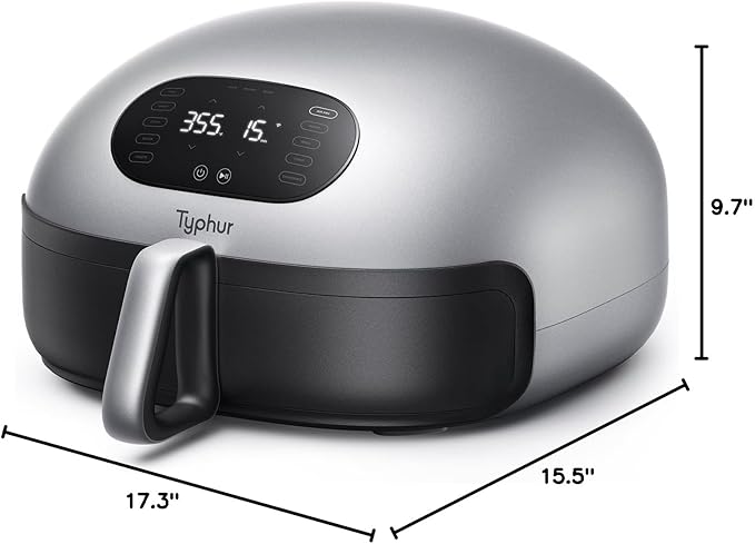 Dome 2 Air Fryer, Extra Large Airfryer with Superior Airflow, Self-cleaning Smart Digital Fryer with PFAS free Basket for Quick Easy Meals, Up to 32 Chicken Wings Capacity [New Version]