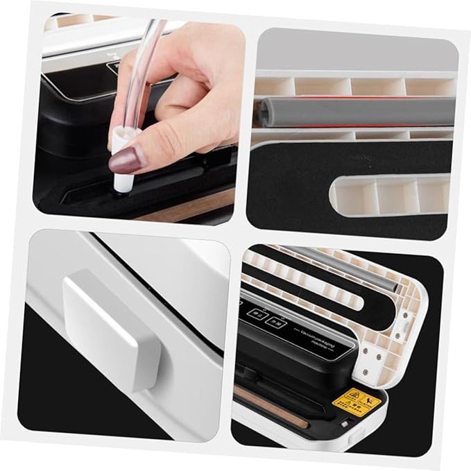 Automatic Household Vacuum Sealer Machine Small Full-automatic Food Packaging with Bags Portable Kitchen Sealing for Fruits Vegetables Cheese Bread US Plug