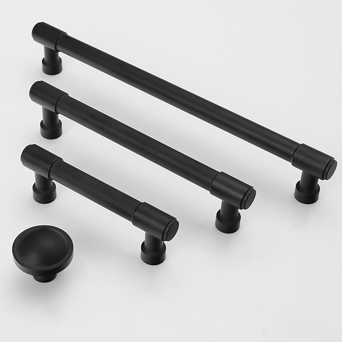 10 Pack Matte Black Cabinet Pulls 10Inch(254mm) Hole Centers Kitchen Cabinet Handles Black Drawer Pulls