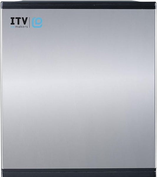ITV Ice Makers SPIKA MS 700-H, Commercial Self-Contained Ice Maker Countertop Machine, 668 lb/24 hr, Half-Dice Cube, 22" Wide, Dual Switch, 304 Stainless Steel, Air-Cooled, High-Efficiency