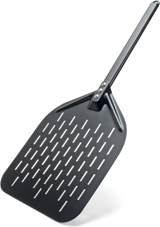 Pizza Paddle, 12-inch Black Metal Pizza Peel, Aluminum Turning Peel