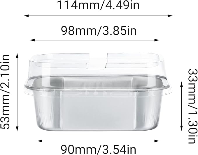 EUSOAR Creme Brulee Cups, 5.7oz 50pcs Silver Disposable Aluminum Baking Cups Pans Ramekins with Lids for Pie Creme Brulee Pudding Dessert, Foil Cupcake Liners for Catering Gathering Shower