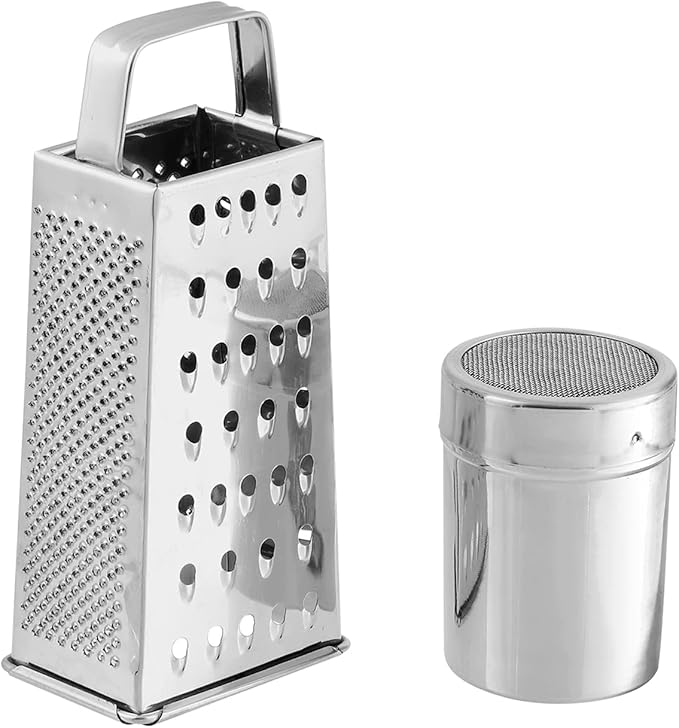 Vinod Stainless Steel Cookware Set 11-Piece, Kitchen Starter Set Includes Mixing Bowls Set, Stainless Steel Colander| Kitchen Food Strainer, 4-Side Grater, Serving Spoons, Ladle & Utility Tongs