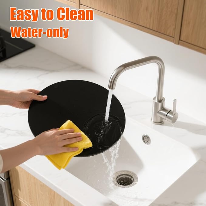 Hisencn 13" Round Pizza Steel for Oven & Grill – Ceramic Baking Steel Pizza Stone Set with Rack, Pizza Peel, Cutter & Dough Scraper, Crack-Resistant & High Heat Conductivity for Crispy Crust