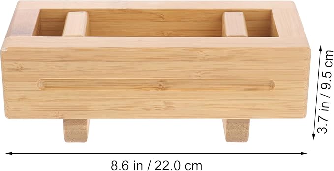 Yardwe Bamboo Wooden Sushi Press Mold Box, Traditional Oshizushi Maker for Rice Rolls, Diy Sushi Making Kit for Beginners and Home Use, 8.66 X 3.74 X 3.14 Inches