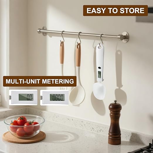 Digital Measuring Spoon Scale,High Precision Electronic Food Scale for Kitchen Gadgets and Daily Meals,300G/0.1G Gram Scale for, Home Cooks Bakers Chefs,Pet Dog Cat Ower,with Battery