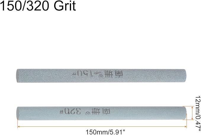 HARFINGTON 4pcs Knife Sharpening Stone Set 150/320 Grit Cylinder Knife Sharpening Stone Sharpener Whetstone for Knives Scissors Kitchen Sharpen Tools