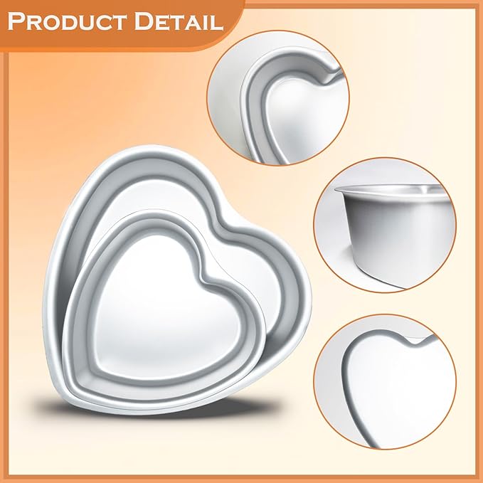 6 3 8 3 heart cake pan, Baking Pan,Anodized Heart Cake Pan, Aluminum Cake Pan, For Valentine s Day Wedding Birthday and Other Occasions Cake.silver