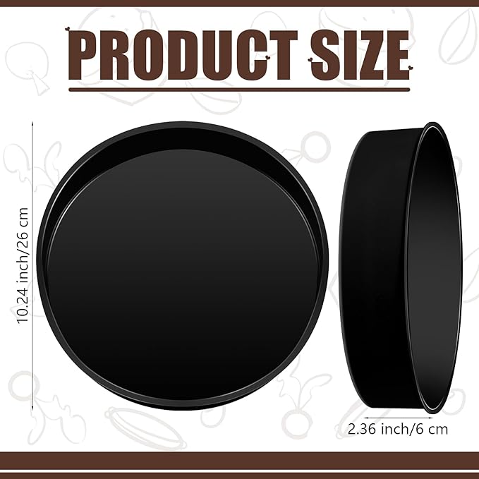 2 Pcs Silicone Cake Pan Round Baking Cake Molds Non-stick Quick Release Suitable for Cheesecake Puddings Party Favors(Black,10 Inches)