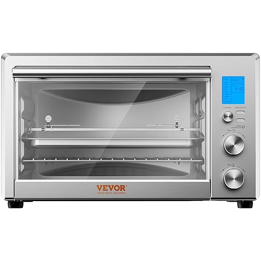 VEVOR Convection Toaster Oven, 28L/29.6Qt Large 10-IN-1 Multifunctional Convention Oven Countertop, 150F-450F Adjustable Compact Smart Oven with Trays Wire Racks Gloves, for Home Kitchen RVs etc