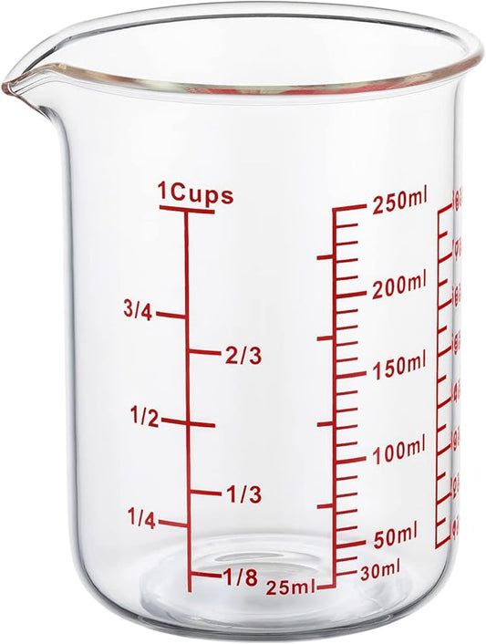 Ackers Glass Measuring Cup 1 Cup,8oz Borosilicate Liquid Measuring Cup with Spout