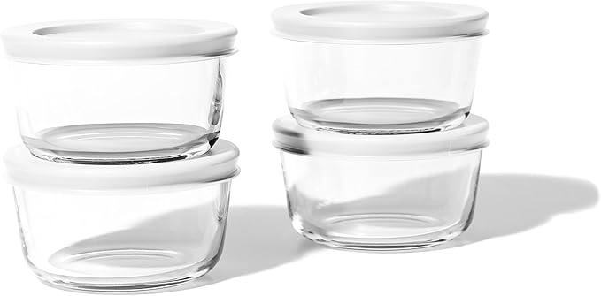 16-Piece Glass Food Storage Containers Set (8 Containers + 8 BPA-Free Lids) | 7-Ounce, Leakproof | Microwave, Freezer, Oven & Dishwasher Safe | Ideal for Meal Prep & Pantry Organization