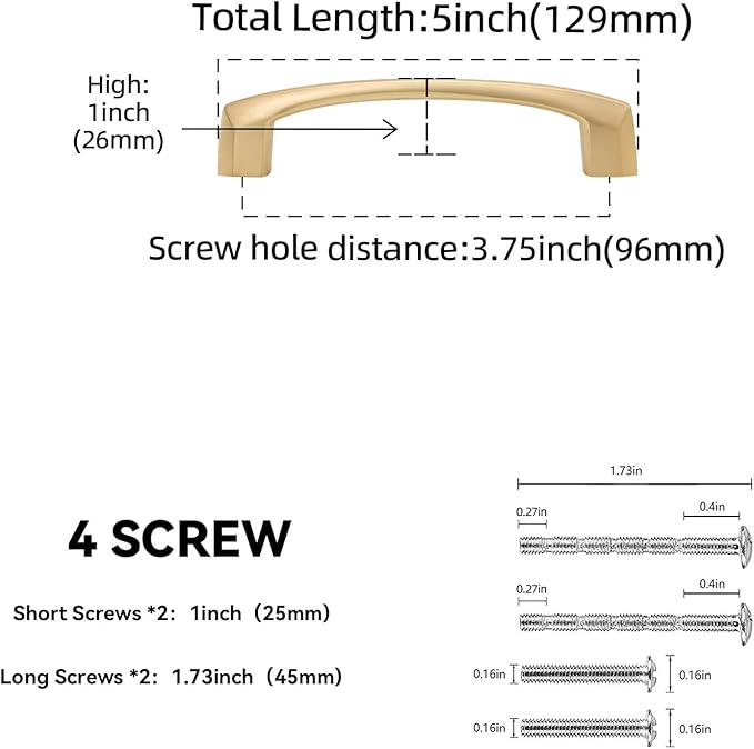 10 Pack 3-3/4 Inch(96mm) Kitchen Cabinet Handles Champagne Bronze Cabinet Pulls Zinc Alloy Drawer Pulls Kitchen Hardware