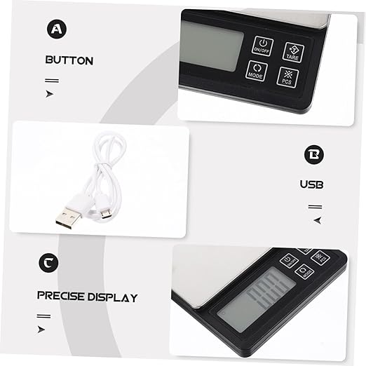 Uonlytech Multi-Function Digital Kitchen Scale Precision Rechargeable Baking Food Gram Scale with LCD Display for Cooking Food Jewelry Weighing