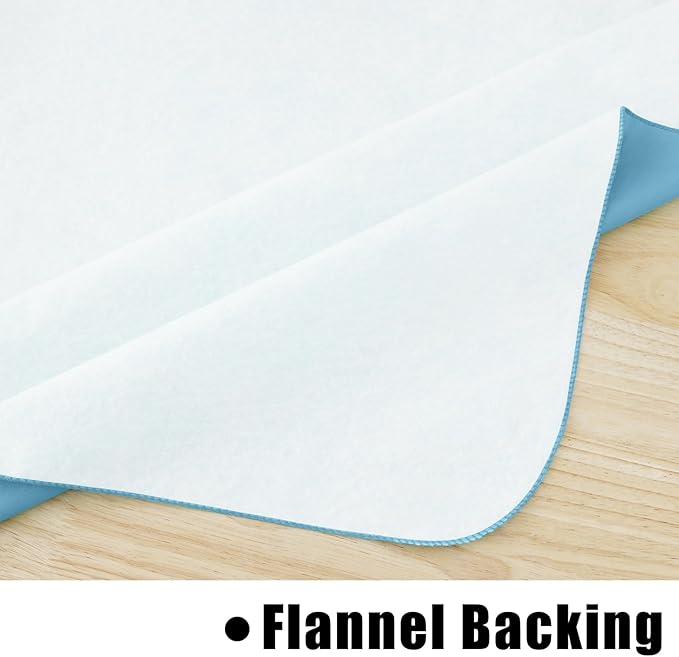 homing Rectangle Vinyl Tablecloth, Waterproof Spillproof Plastic Flannel Backed Table Cloth, Wipe Clean Table Cover for Dining, Buffet Parties and Camping (Aquamarine, 60" x 102")