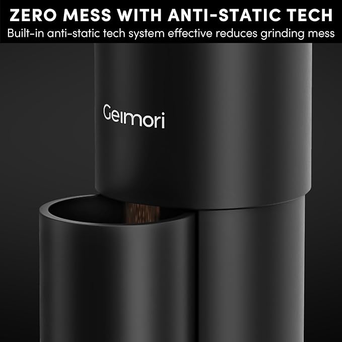 Burr Coffee Grinder,Wirsh Portable Electric Coffee Grinder Geimori T38 Plus with 38mm 6-Core Conical Burr,Stepless Grind Settings from Fine to Coarse for Espresso,Drip,French Press,Home&Travel Use