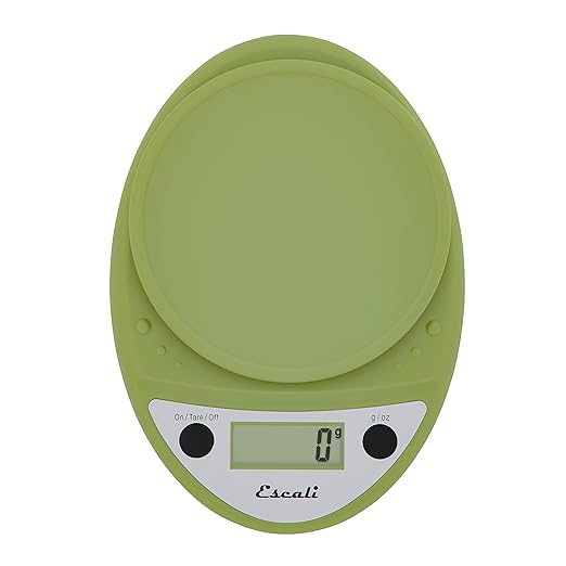 Escali Primo Digital Food Scale Multi-Functional Kitchen Scale and Baking Scale for Precise Weight Measuring and Portion Control, 8.5 x 6 x 1.5 inches, Tarragon Green