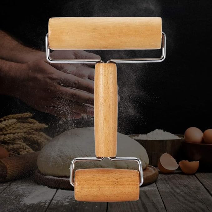 Pizza Rolling Pin, Small Rolling Pin, Non-Stick Wooden Dough Roller for Pastry Tortilla Pizza Cookie Dumpling(Type 3)