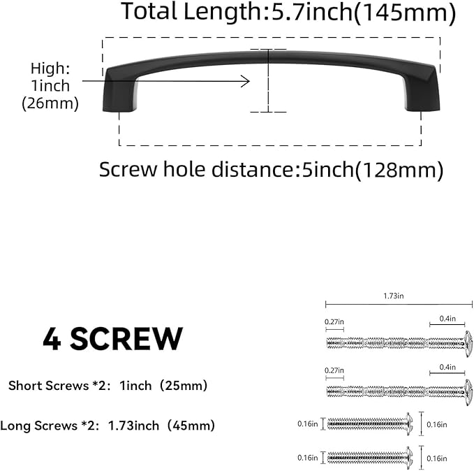 30 Pack 5 Inch Matte Black Kitchen Cabinet Handles Black Cabinet Pulls Black Drawer Pulls Kitchen Hardware