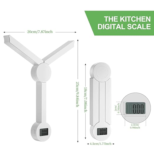 Portable Food Scale Travel Scale for Food, Small Folding Digital Kitchen Scale for Food, Collapsible Mini Pocket Scale Grams and Ounces, Ideal for Diet Calorie Control Compact Kitchen (White)