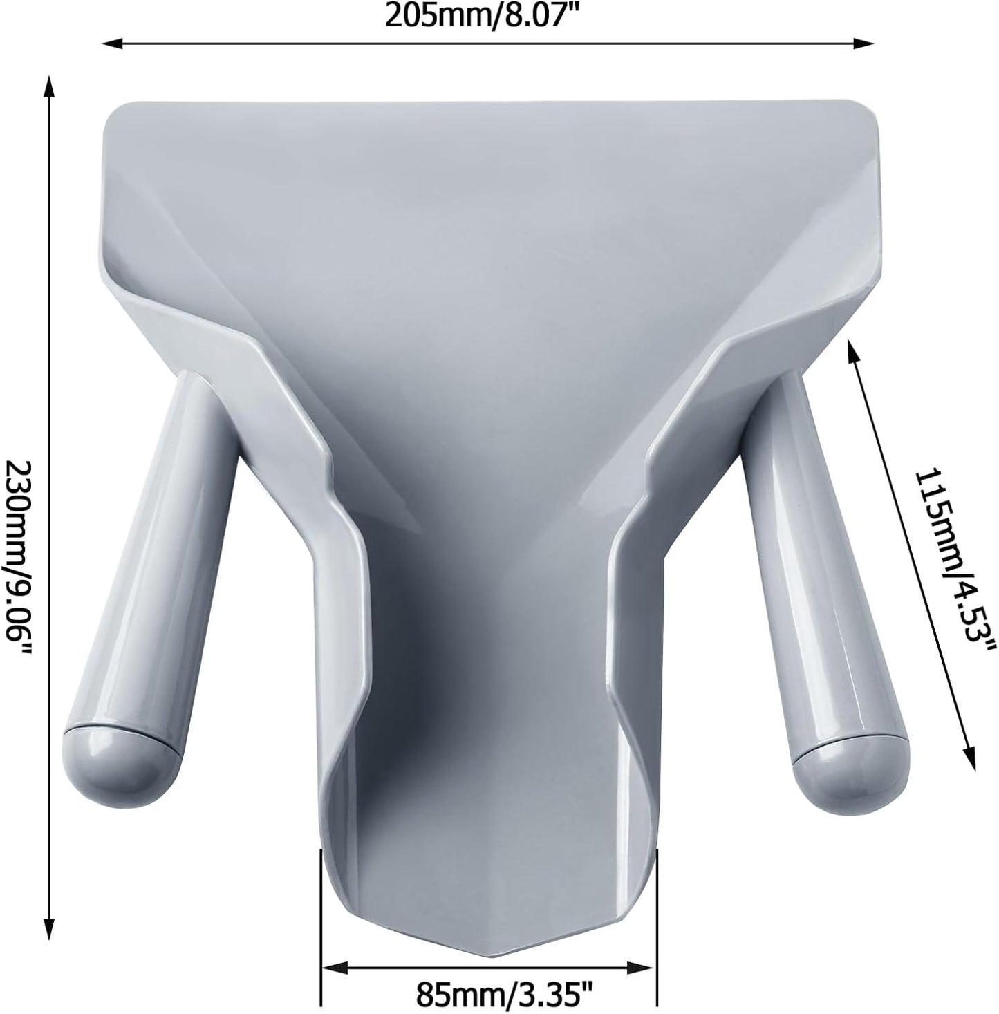 Polycarbonate French Fry Popcorn Scoop, Quick Fill Tool for Food Bags & Boxes, Multipurpose Utility Scooper for Bagger French Fries, Snacks, Desserts, Ice, Dry Goods(Dual Handle)