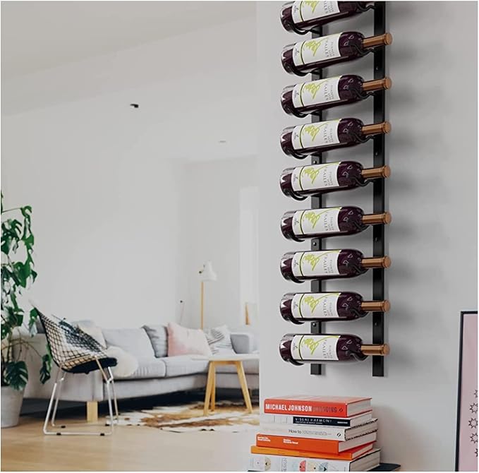 Premium Wall Mounted Metal Wine Rack - 12 Wine Bottles Holder - Modern Wine Rack, Matte Black - Space Saving for Home, Kitchen, Bar - Designed in Canada by Wine Enthusiasts