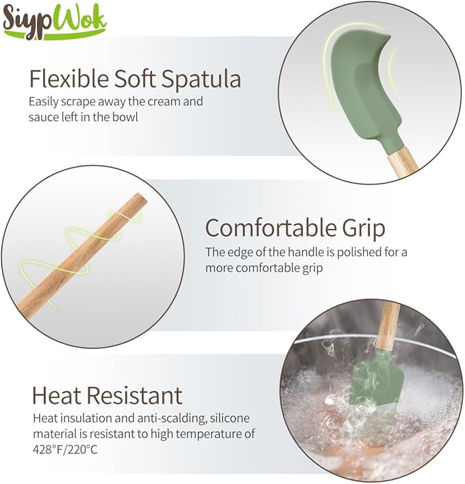 Silicone Spatula Set, Food Grade Rubber Spatula-4 Piece Nonstick Rubber Spatulas, Spoonula, Jar Scraper for Cooking, Baking, Mixing, Frosting - Heat Resistant Up to 600°F (Spatulas-Colorful)