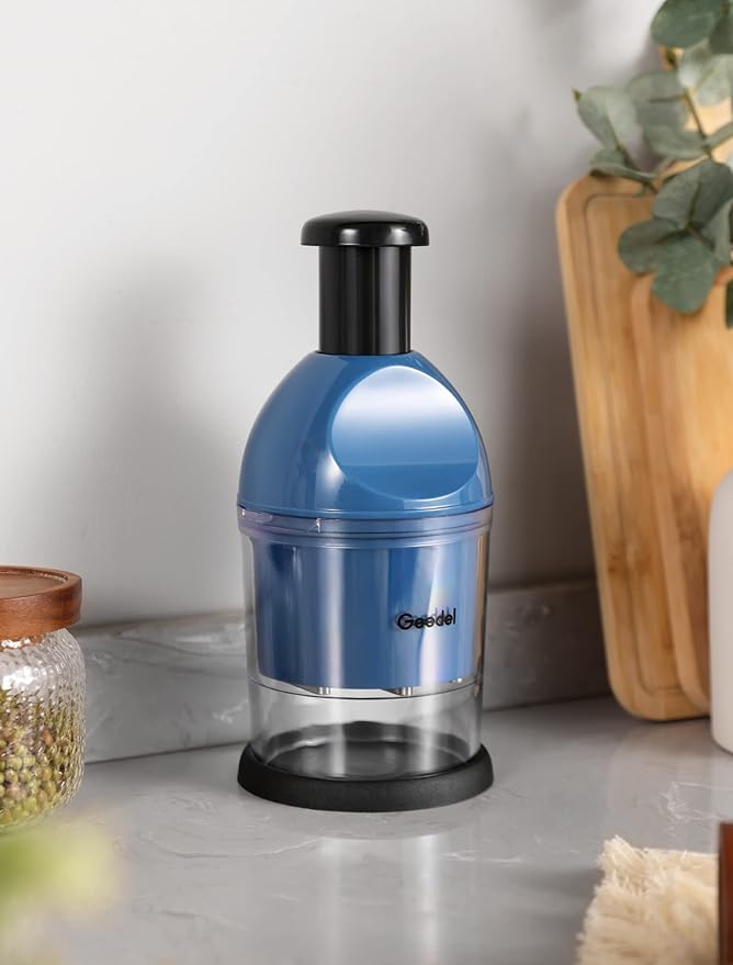 Geedel Food Chopper, Easy to Clean Manual Hand Vegetable Chopper Dicer, Dishwasher Safe Slap Onion Chopper for Veggies Onions Garlic Nuts Salads