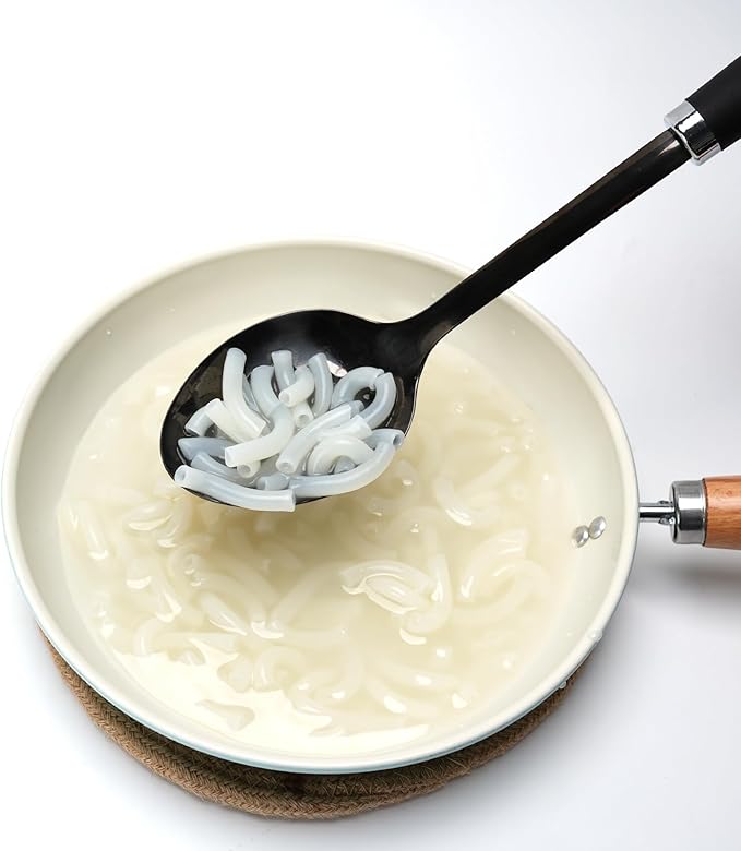 Stainless Steel Cooking Spoon Heavy Duty Basting Spoon Serving Spoons Stainless Steel Cooking Utensils with Non-Slip Ergonomic Handle, Black