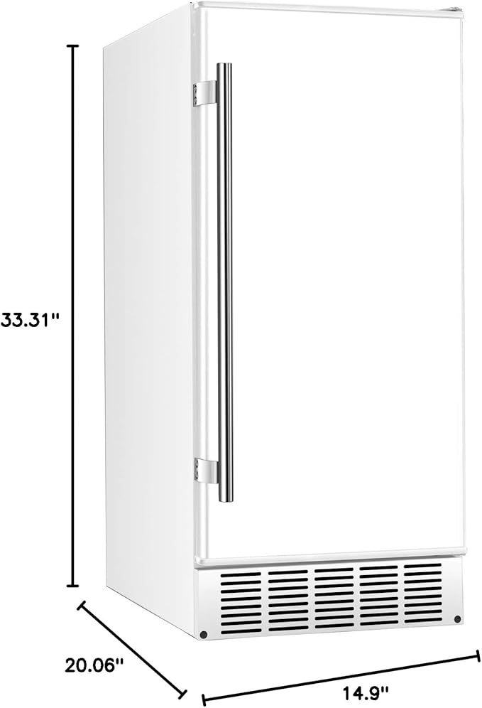 EdgeStar IB250WH 15 Inch Wide 20 Lb. Built-in Ice Maker with 25 Lbs. Daily Ice Production - No Drain Required