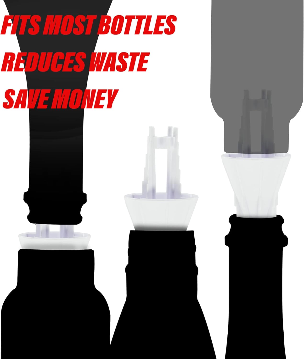 Last Drop Universal Bottle Emptying Kit Transfer Connector for Soap, Lotion, Shampoo, Conditioner, and Kitchen