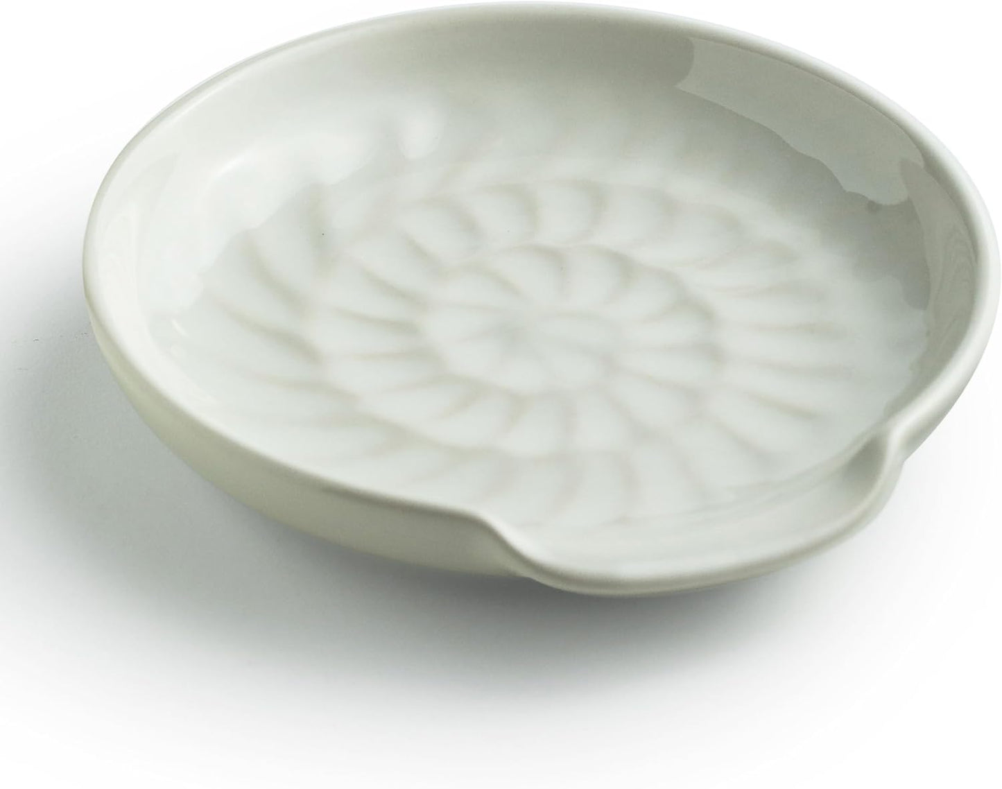 Spoon Rest for Stove Top, 5.3inch Ceramic Utensil Holder for Kitchen Counter, Large Cooking Spatula Rests for Ladles Tongs, White