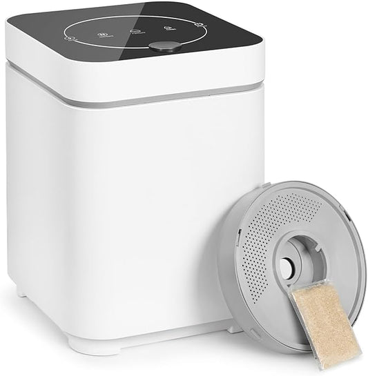 3L Kitchen Smart Electric Countertop Composter with LED Display and Auto-Cleaning, Turns Food Waste into Fertilizer with Replaceable Carbon Filter, Bio-Pack for Fermentation