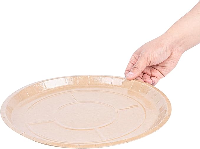 Restaurantware-Eco Pie 12 Inch Paper Pizza Trays, 25 Round Pizza Pans - Oven-Ready, Microwavable, Kraft Paper Pan For Individual Personal Pizzas, For Baking, Cooking, Bread, Meat, Or Pies