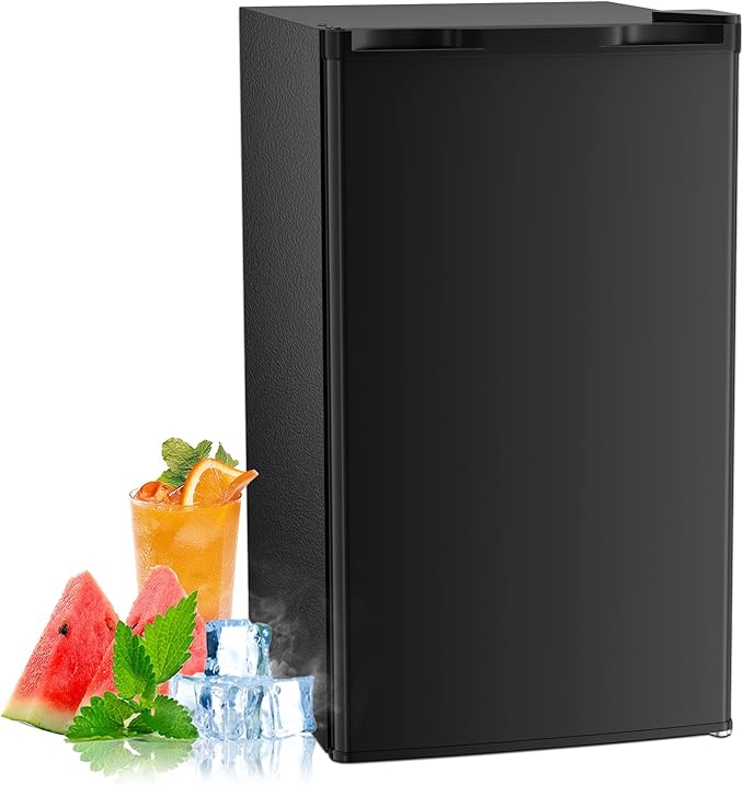 Antarctic Star 3.2 Cu.Ft. Mini Fridge with Freezer, Small Refrigerators with Adjustable Thermostat, Low Noise, Energy Saving, Compact Refrigerators for College Dorm, Office, Bedroom, Apartment, Black