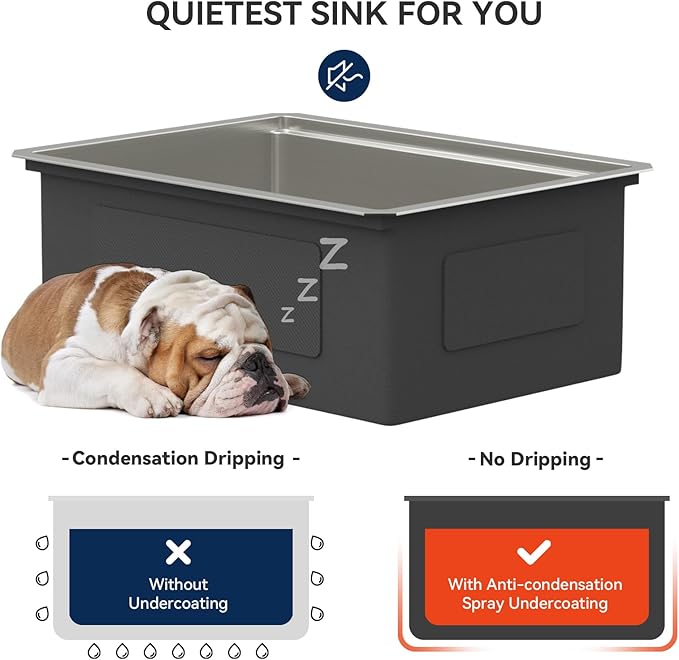 Lordear 25 Inch Undermount Kitchen Sink Workstation 25x19x10 16 Gauge Stainless Steel Single Bowl Round Corner Kitchen Sinks