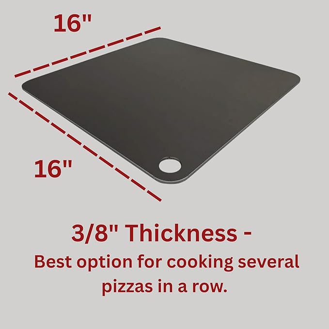 16" by 16" Pizza Steel (3/8" Deluxe Thickness) - Multipurpose Cooking Steel for Ovens & Grills - Made in the USA